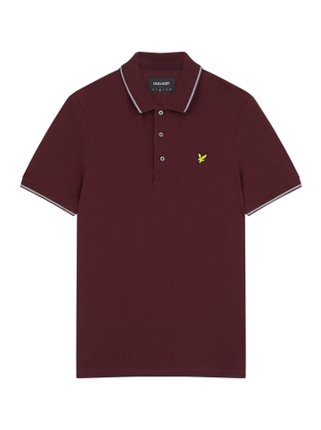 Lyle & Scott Poloshirt in Bordeaux/Mittelgrau meliert