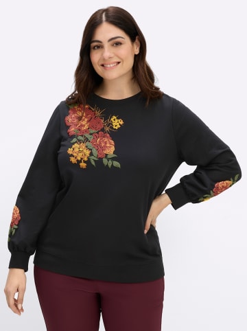 sheego by Joe Browns Sweatshirt in schwarz-rostrot