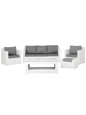 Beliani 5-tlg Lounge Set ROMA in Weiß/Grau