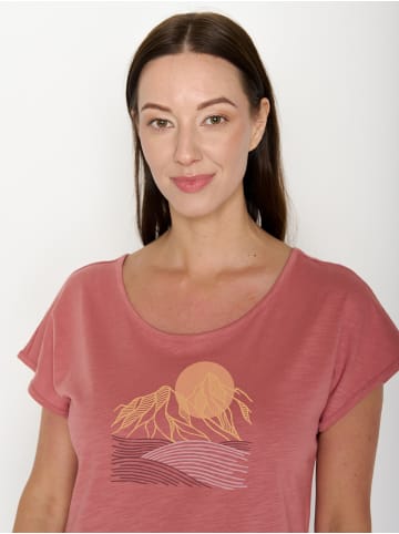 GreenBomb Cool Mountain Scenery in Dark Rose