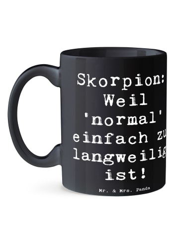 Mr. & Mrs. Panda Kaffeetasse Spruch Skorpion Unikat mit Spruch in Schwarz