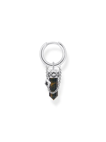 Thomas Sabo Einzel-Creole Mit Goldblauem Onyx-Anhänger in silber, schwwarz, blau