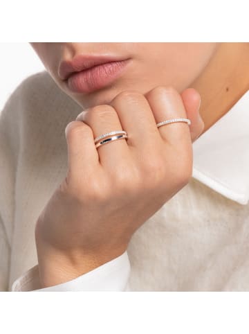 Thomas Sabo Ring Doppel Weiße Steine Silber in silber, weiß
