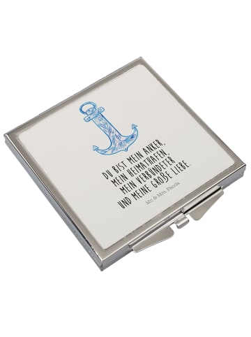 Mr. & Mrs. Panda Schminkspiegel Anker Blau mit Spruch in Weiß