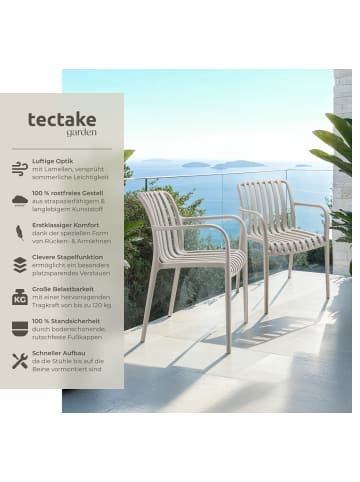 tectake Balkonstuhl, stapelbar, 54,5 x 58 x 80,5 cm, Belastbarkeit 120 kg