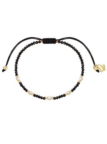 Glanzstücke München Armband aus Edelstahl mit Spinell Süßwasser-Zuchtperle in gelbgold