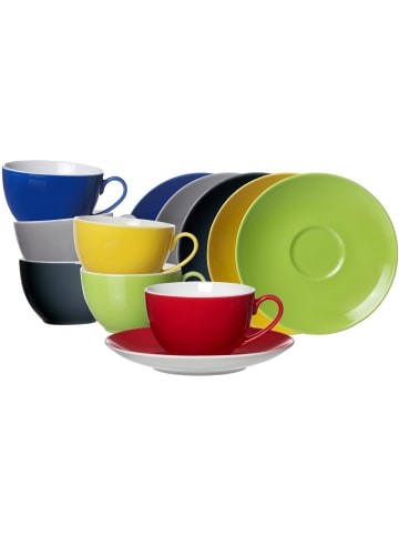 Ritzenhoff & Breker 6er Set Kaffeetassen mit Untertassen Doppio 200 ml in bunt