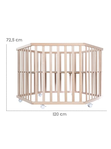 roba Laufgitter Liebhab-Bär 6-eckig natur inkl. Schutzeinlage & Rollen