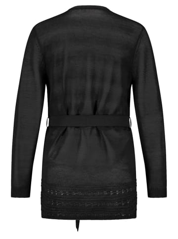 Gerry Weber Offener Cardigan mit Häkel-Details und Bindegürtel in Schwarz