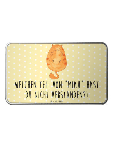 Mr. & Mrs. Panda Metalldose Katze Mittelfinger mit Spruch in Gelb Pastell
