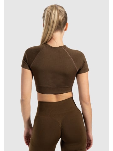 SMILODOX Crop Shirt Elna in Braun