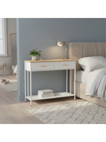 relaxdays Konsolentisch in Weiß - (B)100 x (H)80 x (T)30 cm