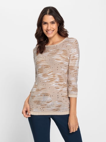 WITT WEIDEN 3/4 Arm-Pullover in elfenbein-gemustert