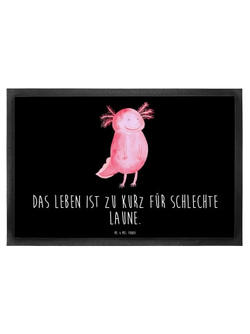 Mr. & Mrs. Panda Fußmatte Axolotl Glücklich mit Spruch in Schwarz