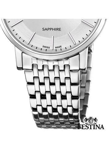 Festina Analog-Armbanduhr Festina Swiss Made silber mittel (ca. 39mm)