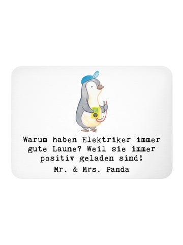 Mr. & Mrs. Panda Magnet Positiver Elektriker mit Spruch in Weiß
