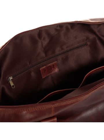 SID & VAIN Leder-Reisetasche Leder Weekender Unisex YALEZIP in braun