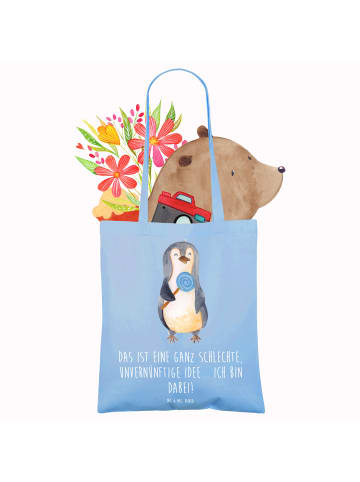Mr. & Mrs. Panda Beutel Pinguin Lolli mit Spruch in Sky Blue