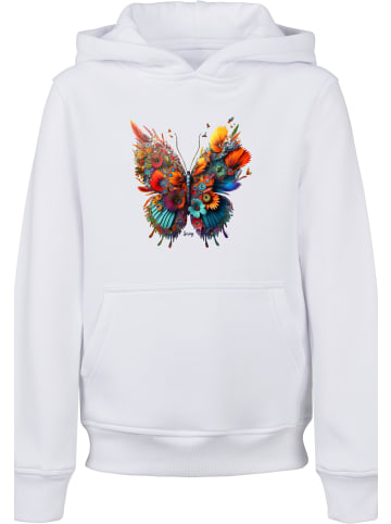 F4NT4STIC Hoodie Schmetterling Blumen in weiß