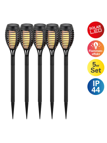 näve LED Solarleuchte "FANILO" in schwarz - (L)6 cm x (B)6 cm x (H)45 cm