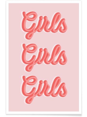 Juniqe Poster "Girls Girls Girls" in Rosa