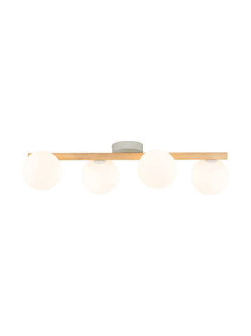 Licht-Erlebnisse Deckenlampe (B)23 x (L)65 x (H)17 cm in Holz hell Weiß