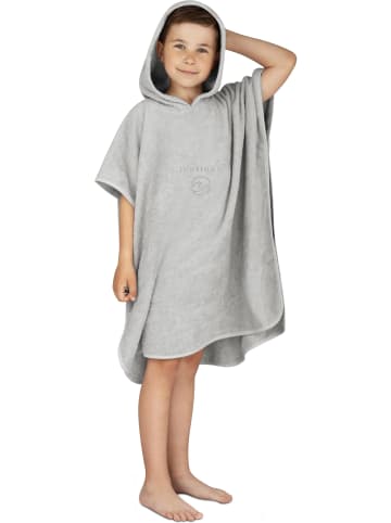 normani Badeponcho aus Bio-Baumwolle für Kinder in Hellgrau