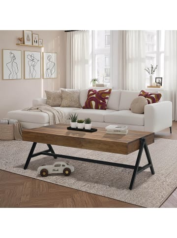 FineBuy Couchtisch in Braun / Sheesham / 120x60x40