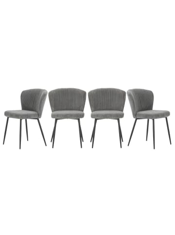 CALICOSY 4er-Set Stühle MEGAN in Grau - (W) 47 x (H) 47 x (L) 58 cm