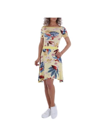 Ital-Design Kleid in Gelb und Mehrfarbig