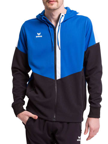 erima Squad Trainingsjacke mit Kapuze in new royal/schwarz/weiss