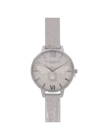 Olivia Burton Damenuhr "Glitter Dial Bee OB16FB20" in Silber