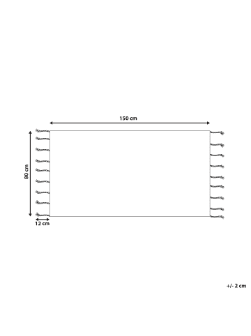 Beliani Geflochtener Teppich CORUM in Beige/Braun/Blau - (W) 80 x (H) 1.5 x (L) 150 cm