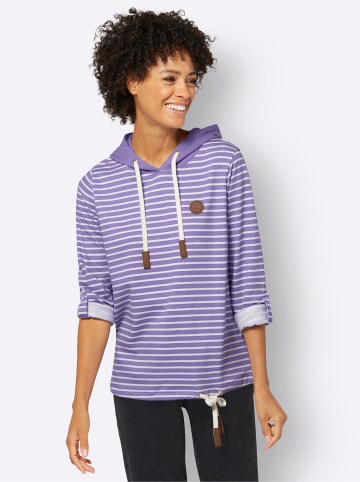 WITT WEIDEN Sweatshirt in lavendel-ecru-geringelt