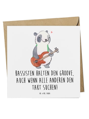 Mr. & Mrs. Panda Deluxe Karte Bassgitarre Groove mit Spruch in Weiß