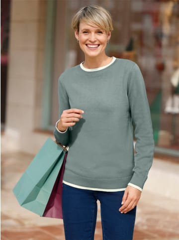 Sieh an! Langarm-Pullover in jade-ecru