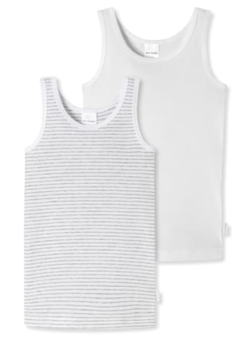 Schiesser Unterhemd / Top Kids Girls Feinripp Cotton in Weiß gemustert