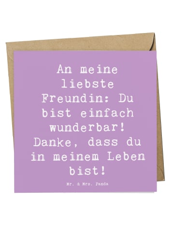 Mr. & Mrs. Panda Einladungskarte Spruch Liebste Freundin mit Spruch in Lavendeltraum
