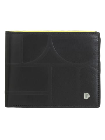 DuDu Up Geldbörse Leder 12.5 cm in black-bright yellow
