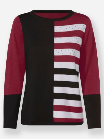 WITT WEIDEN Langarm-Pullover in kirsche-schwarz-gemustert