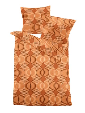 JACK 2 tlg. Edelbiber Bettwäsche Linien in Orange