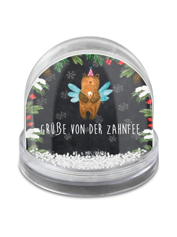 Mr. & Mrs. Panda Schneekugel Bär Zahnfee mit Spruch in Kreidetafel
