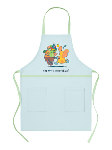 Nici Farm Friends Schürze - eat more vegetables in blau