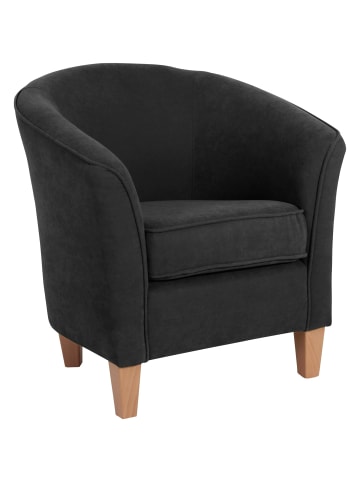 58 aufm Kessel SESSEL Karine Bezug Veloursstoff Buche natur / schwarz
