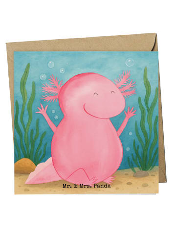 Mr. & Mrs. Panda faltkarte Axolotl Hurra Design ohne Spruch in Weiß