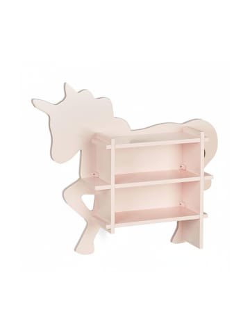 relaxdays Kinderregal "Einhorn" in Rosa - (B)66 x (H)54,5 x (T)13 cm