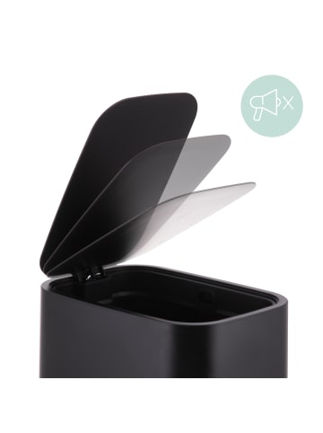 relaxdays Mülleimer in Schwarz - 7 Liter