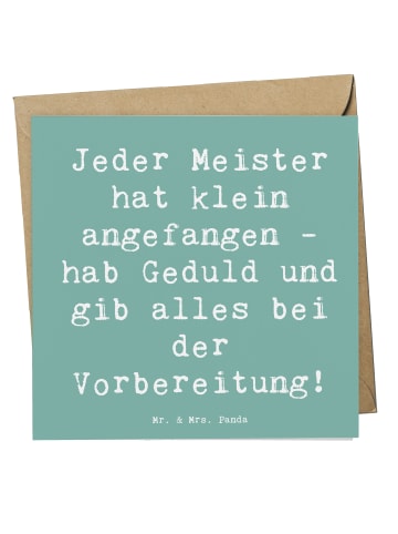 Mr. & Mrs. Panda Glückwunschkarte Spruch Wettkampfvorbereitung m... in Meeresbrise