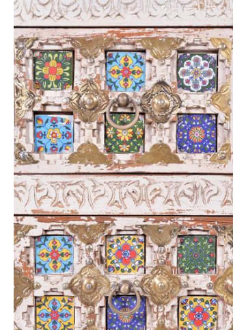 Giner y Colomer Kommode aus Mangoholz mit Keramikdetails in White