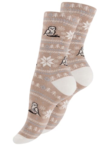 Vincent Creation® Bunte Fun Socken Farbenfrohe Freizeitsocken Damen & Herren in Eulebeige